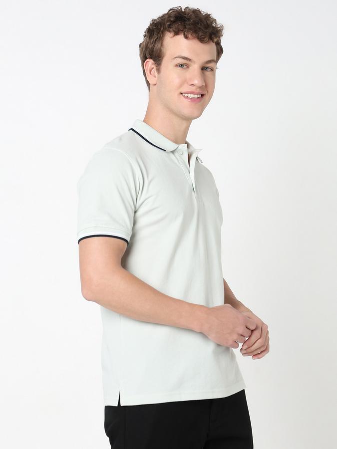 Contrast Tipping Polo T-Shirt with Short Sleeves image number 2