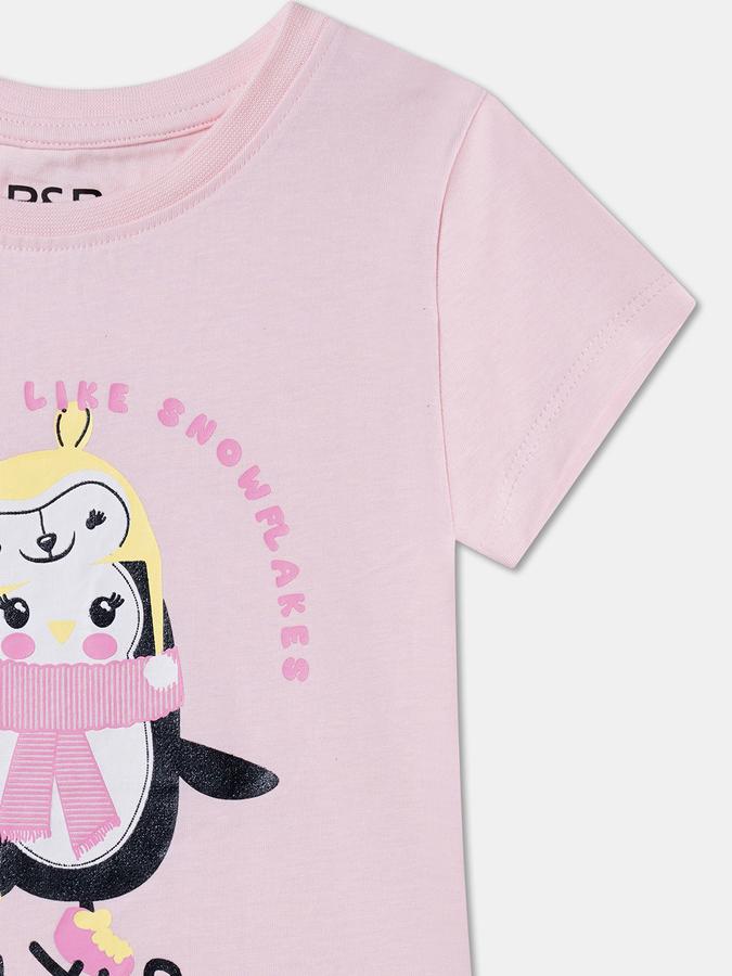 Girls Graphic Print Pure Cotton Regular T Shirt image number 2