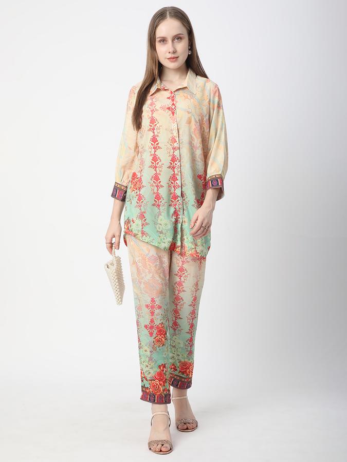 Women Polyester Printed Kurta and Trousers Set