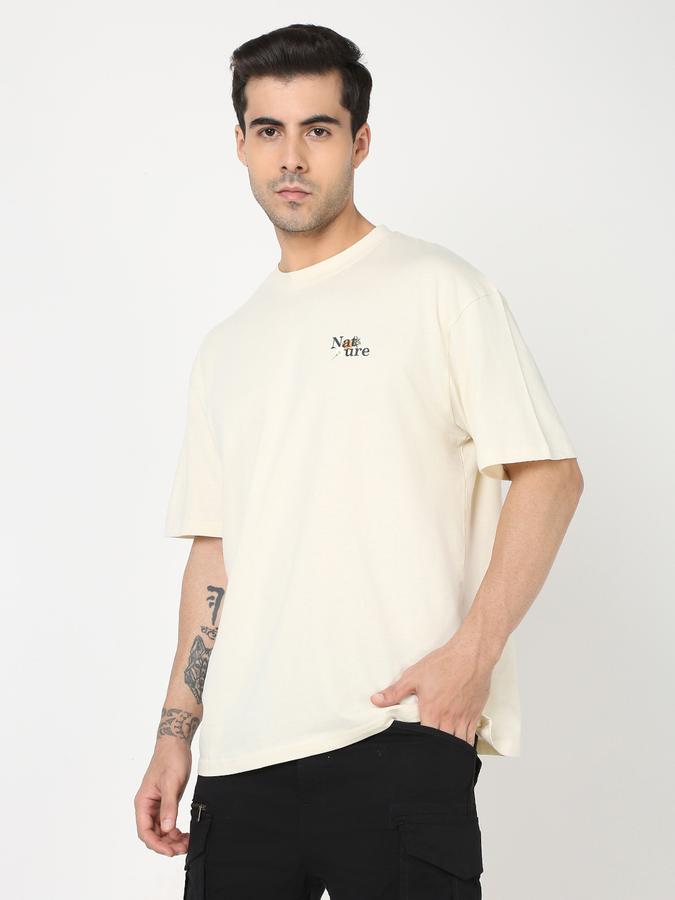 Men Typographic Print Regular Fit Crew-Neck T-Shirt image number 1