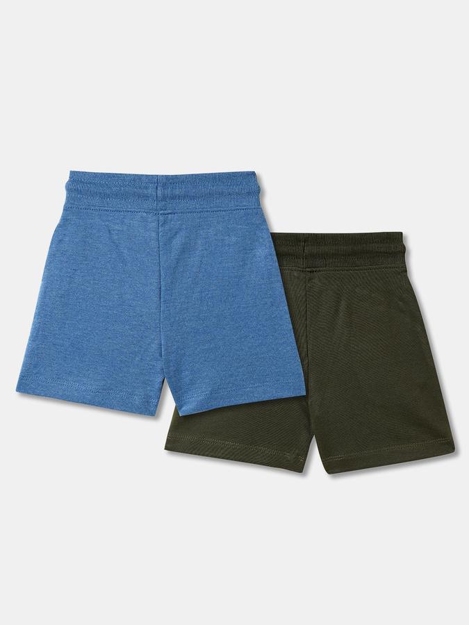 Boys Cotton Relaxed Fit Drawstring Waist Clean Hem Shorts