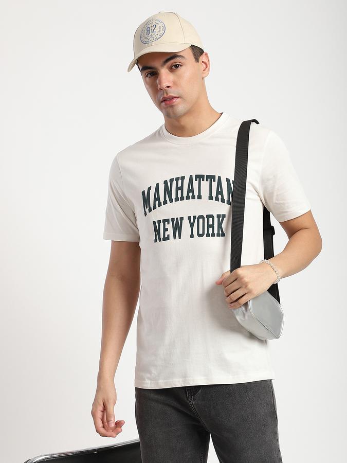 Men Cotton Regular Fit Crew Neck Graphic T-shirt