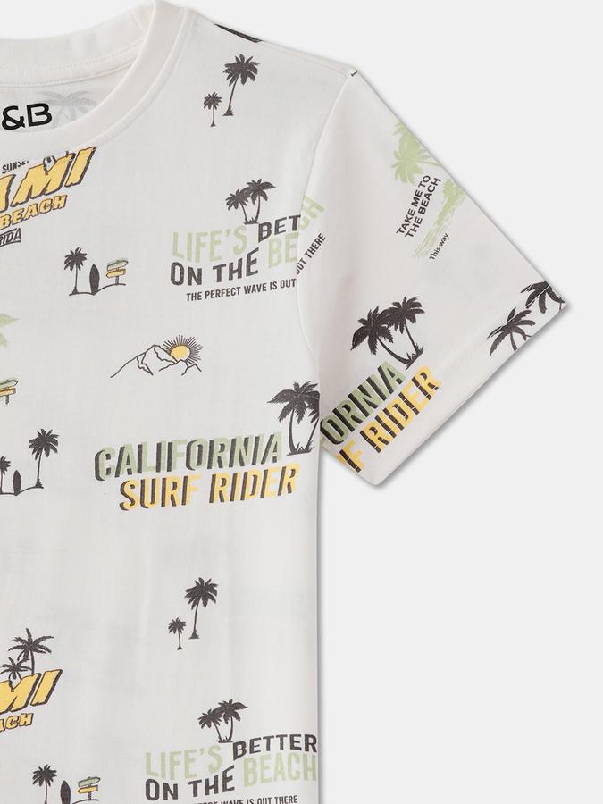 Boys Printed Pure Cotton Oversized T Shirt image number 2