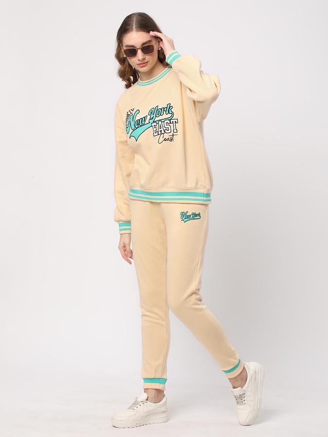Women Typographic Print Straight Joggers image number 1