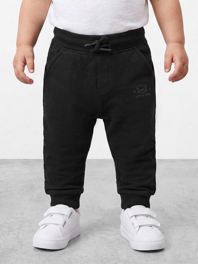 R&B Boy Black Printed Regular Fit Jogger
