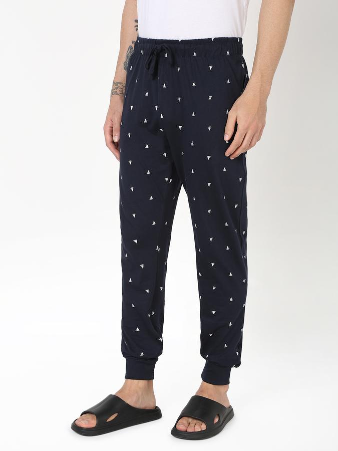 Men Micro Print Joggers with Insert-Pockets image number 1