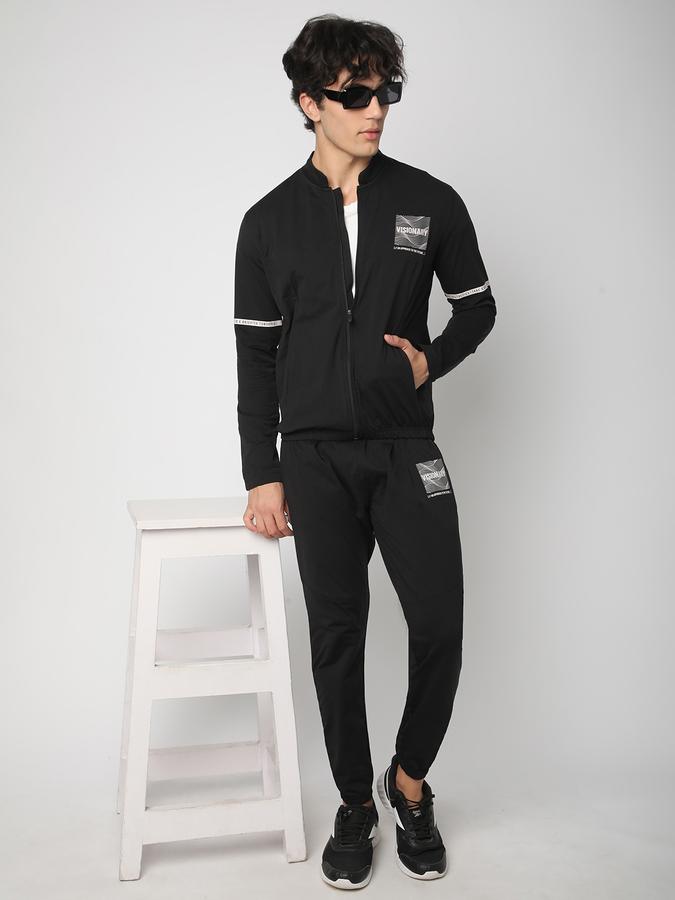 Men Polyester Regular Fit Graphic Track Jacket