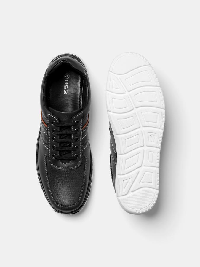 R&B Men Black Casual Shoes image number 3