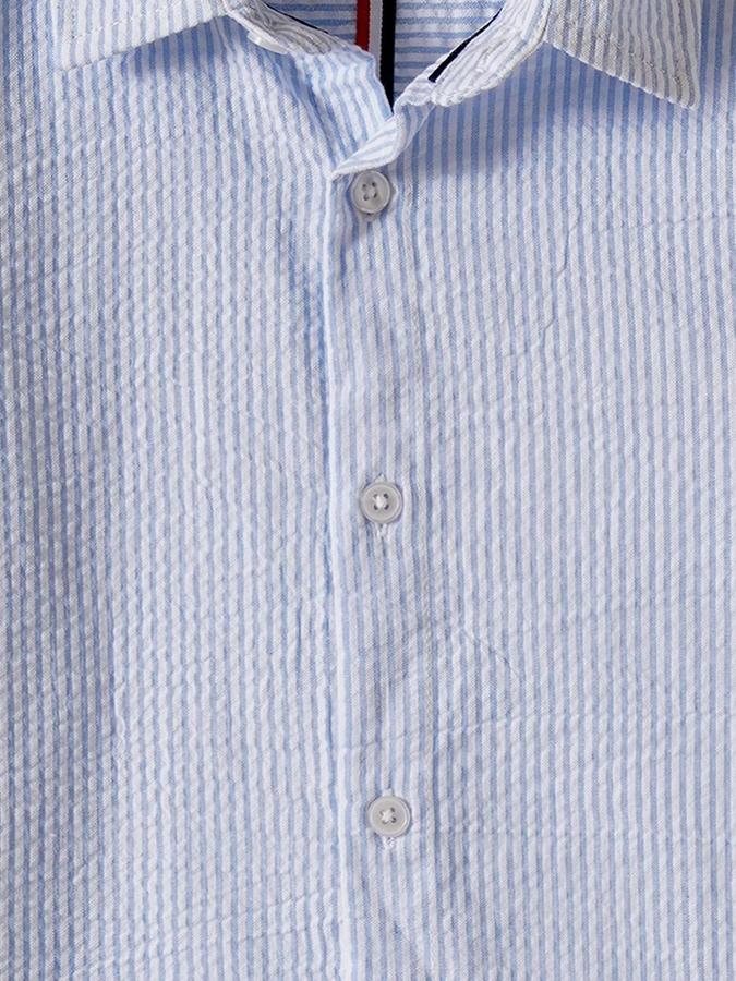 R&B Boys Blue Textured Full Sleeves Shirt 