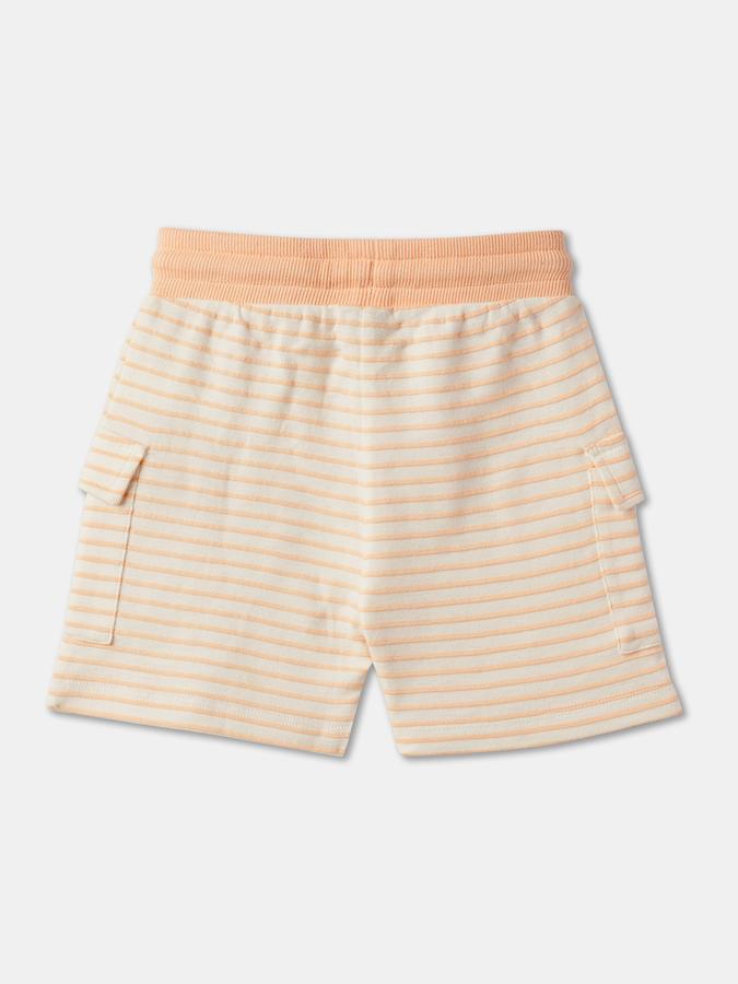 Boys Cotton Relaxed Fit Elastic Waist Clean Hem Shorts