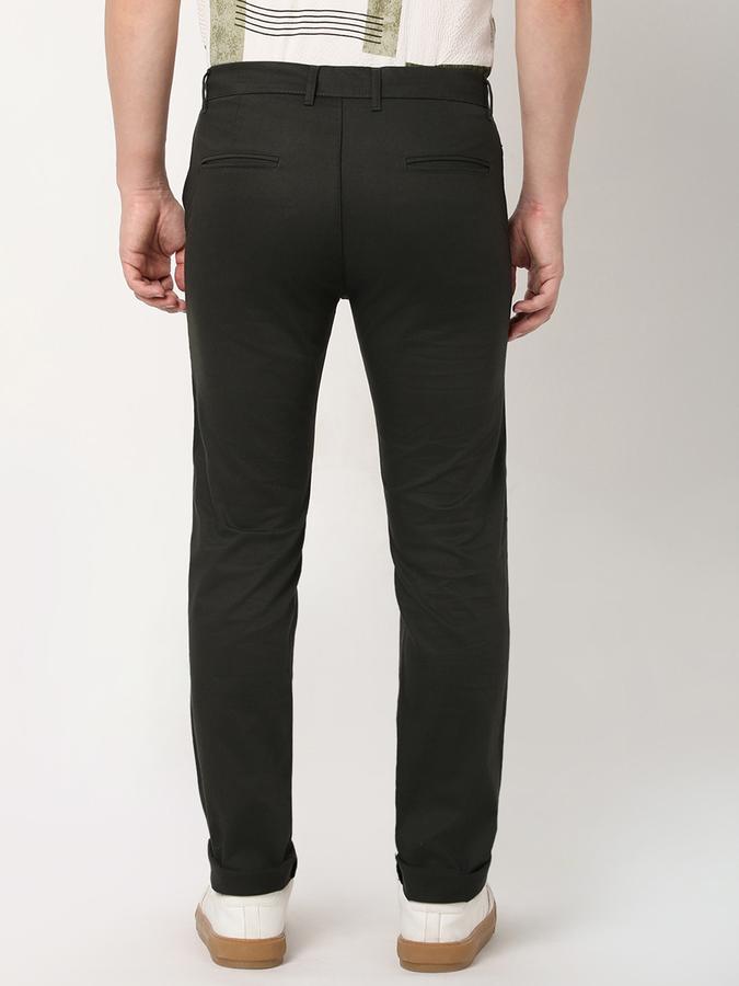 Men Slim Fit Flat-Front Trousers image number 3