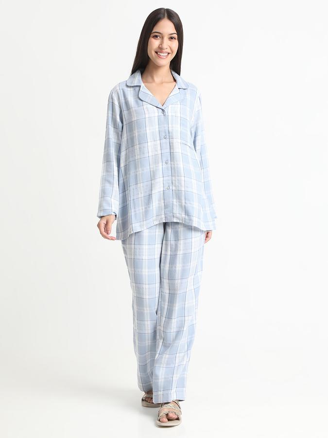 Women Flannel Relaxed Fit Drawstring Waist Plaid Pajama Pants