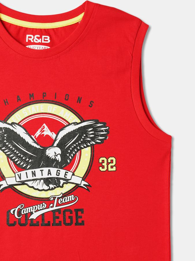 Boys Graphic Print Round-Neck T-Shirt image number 2