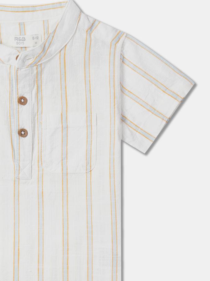 Boys Striped Relaxed Fit Shirt image number 2