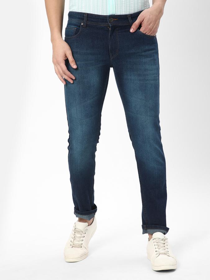 Men Denim Skinny Fit Mid Rise Faded Jeans