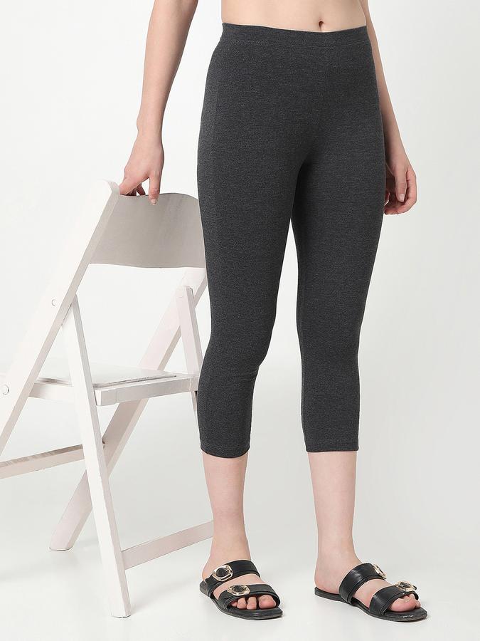 Women Cotton Blend Skinny Fit High Rise Solid Tights