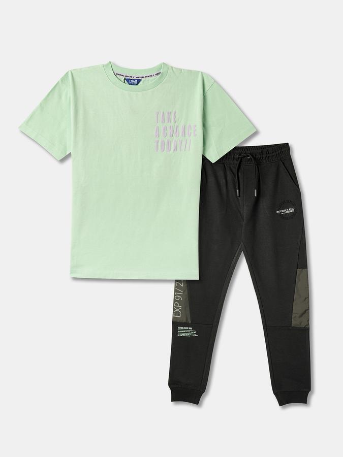 Boys Typographic Print Pants & T-Shirt Set
