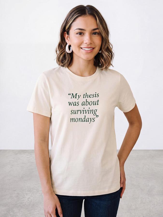 R&B Women Yellow Short Sleeve Round Neck Typography Graphic Print T-Shirt