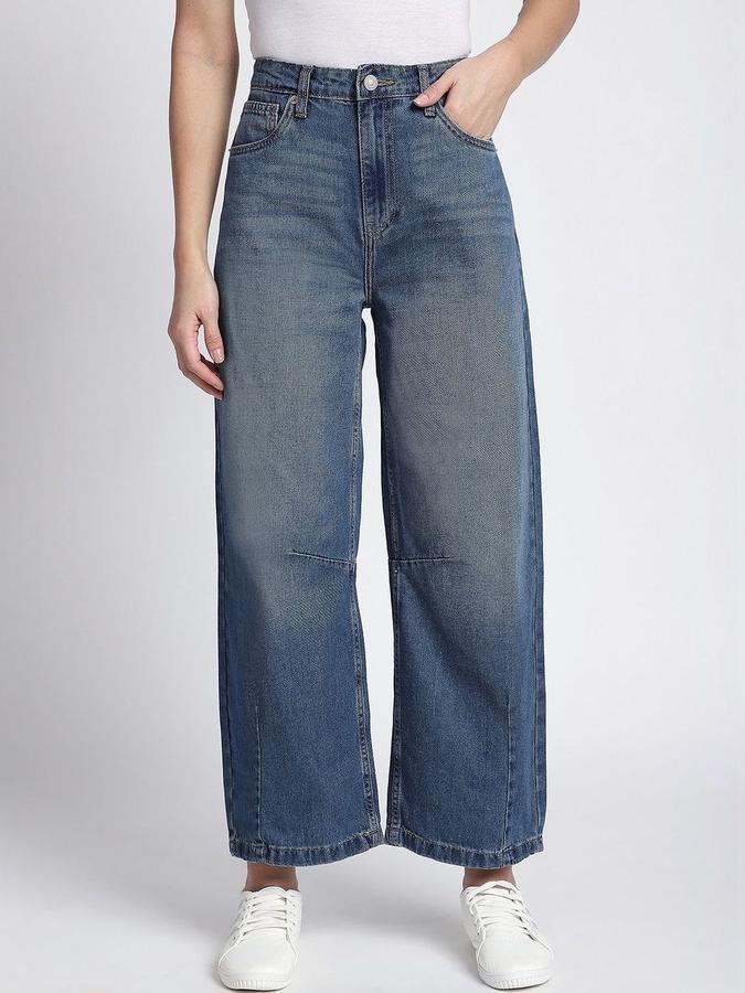 R&B Women Mid Blue Regular Fit Mid-Rise Jeans