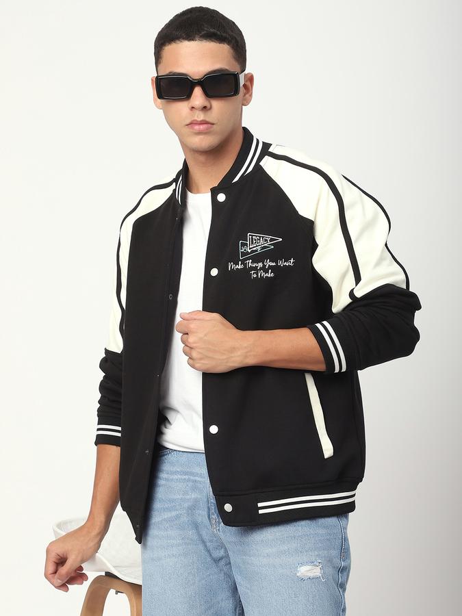 Men Polycotton Regular Fit Embroidered Jacket