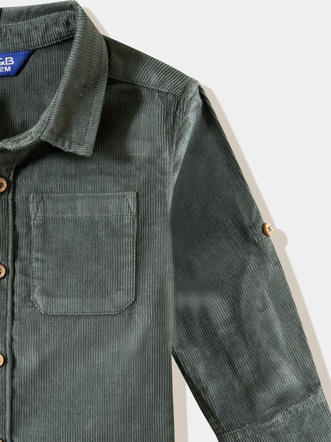 Boys Cotton Regular Fit Long Sleeve Solid Shirt