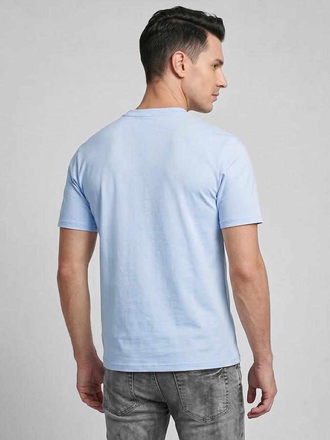 R&B Blue Typography Men Round Neck Regular Fit Short Sleeves T-Shirt 