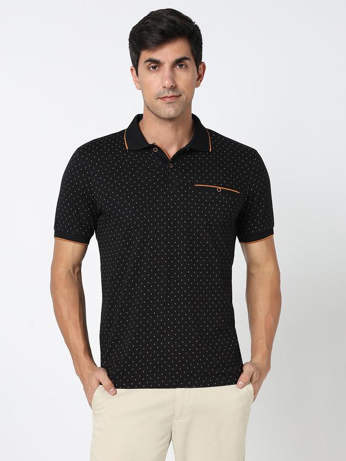 Printed Men Peter Pan Collar T-Shirt image number 1