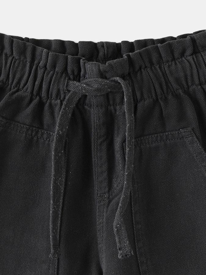 Boys Wide Fit Solid Drawstring Waist Trouser