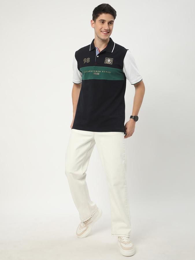 Men Typographic Print Regular Fit Polo T-Shirt image number 1