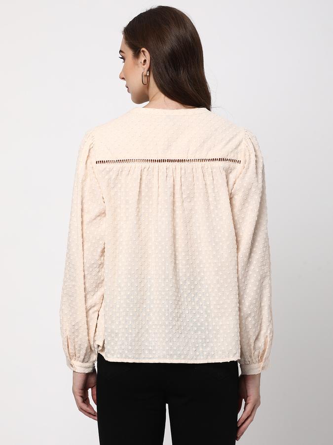 Women Swiss-Dot Relaxed Fit Top image number 2
