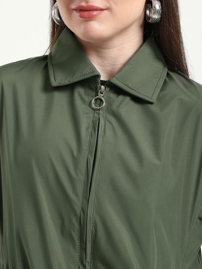 Women Polyester Regular Fit Harrington Zip-Up Jacket