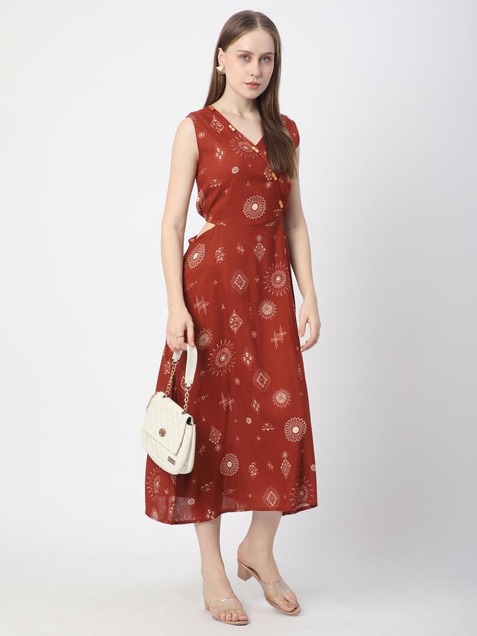 Women Rayon Printed A-Line Ethnic Dress