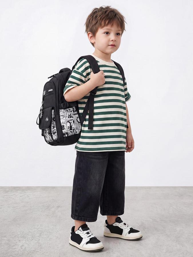 R&B Boys Black Relaxed Fit Mid-Rise Denim Jeans