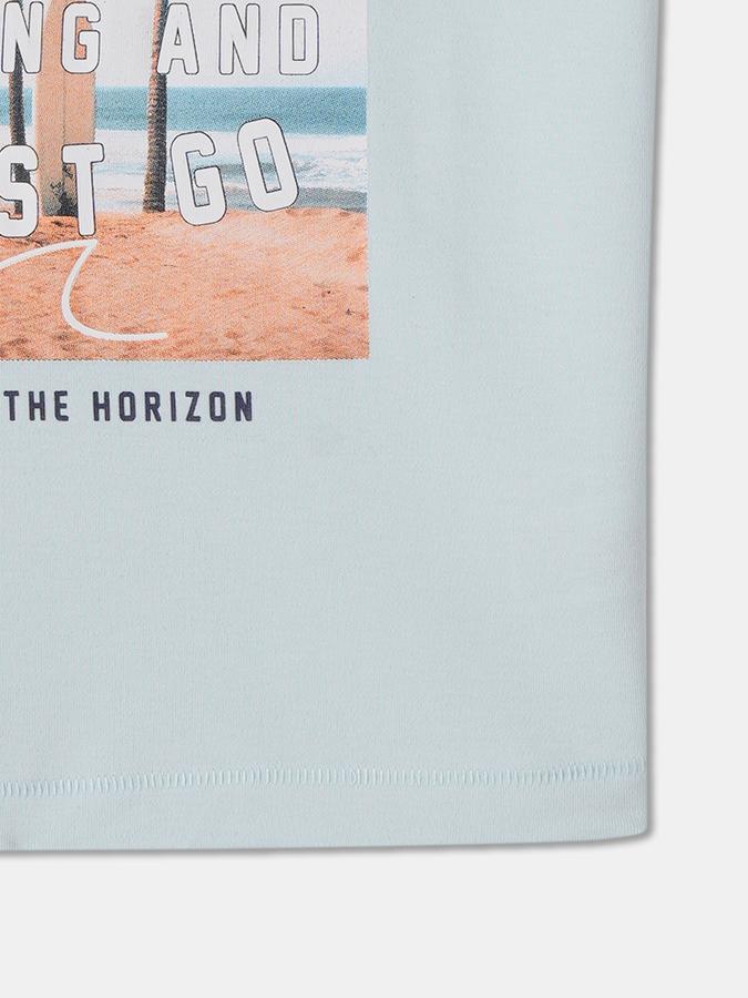 Printed T-Shirt with Crew Neck and Short Sleeves image number 3