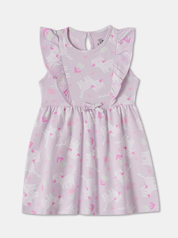 R&B Baby Girls Knee Length Casual Dress with Short Sleeves