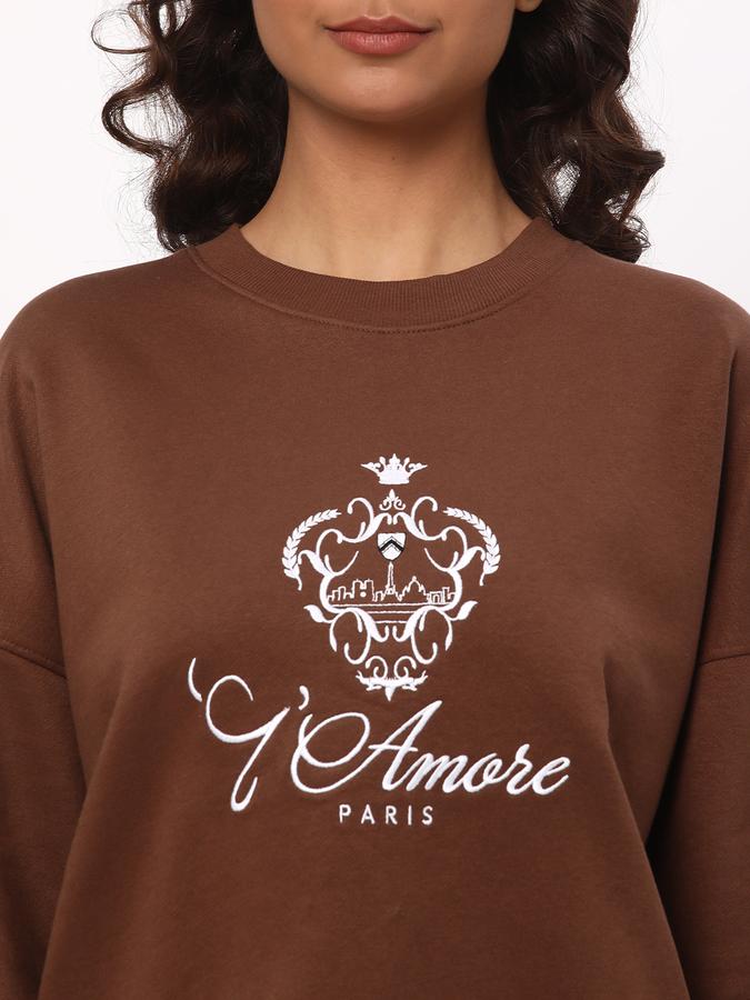 Women Typographic Print Round-Neck Sweatshirt image number 3