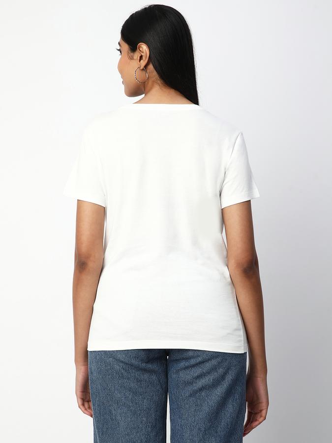 Women Cotton Regular Fit Round Neck Graphic T-shirt