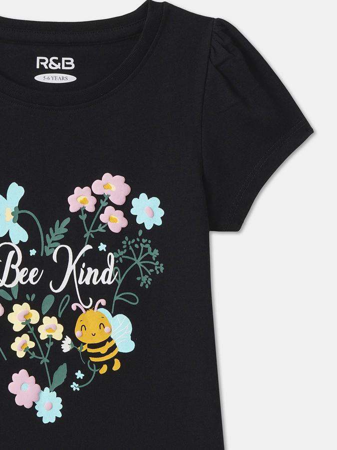 Girls Graphic Regular Fit Short Sleeve Crew Neck T-Shirt