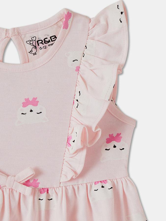 R&B Baby Girls Midi/Knee Length Casual Dress , Short Sleeve image number 2