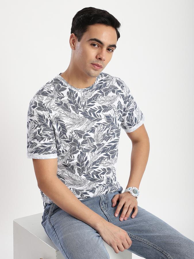 Men Cotton Regular Fit Crew Neck Graphic T-shirt