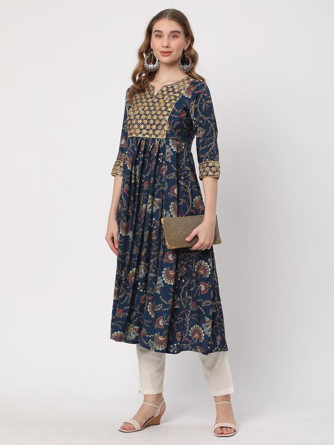 Women Round-Neck Straight Kurta image number 1