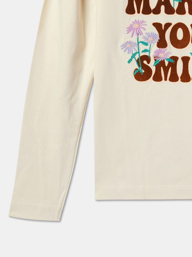 Girls Typographic Print Round-Neck Top image number 2