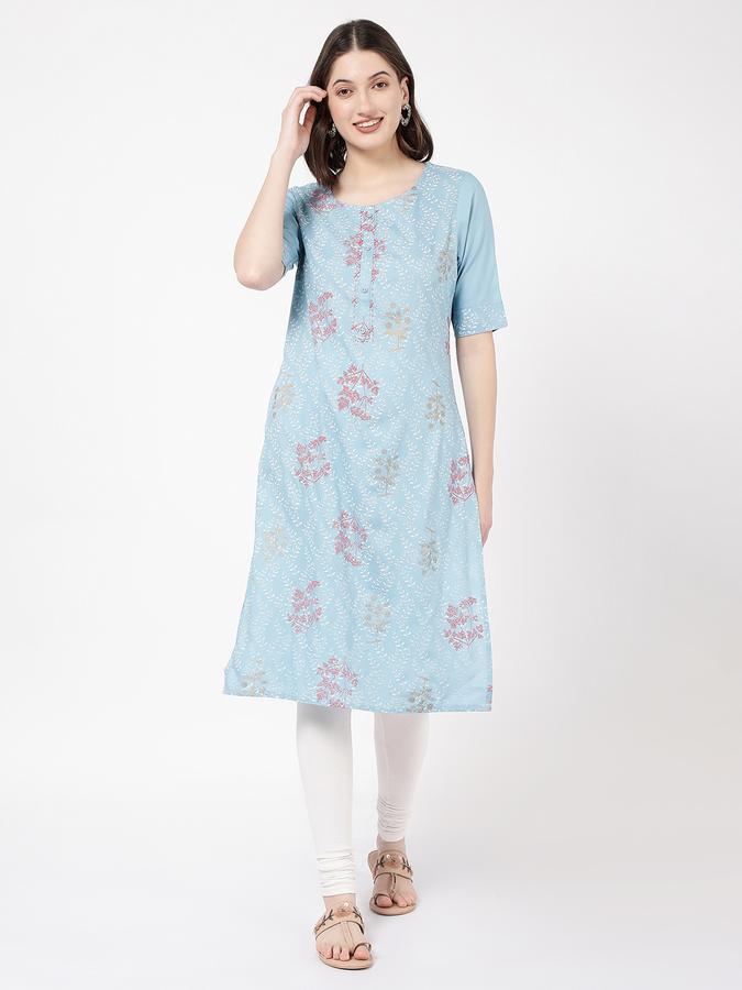 Women Floral Print Straight Kurta image number 0