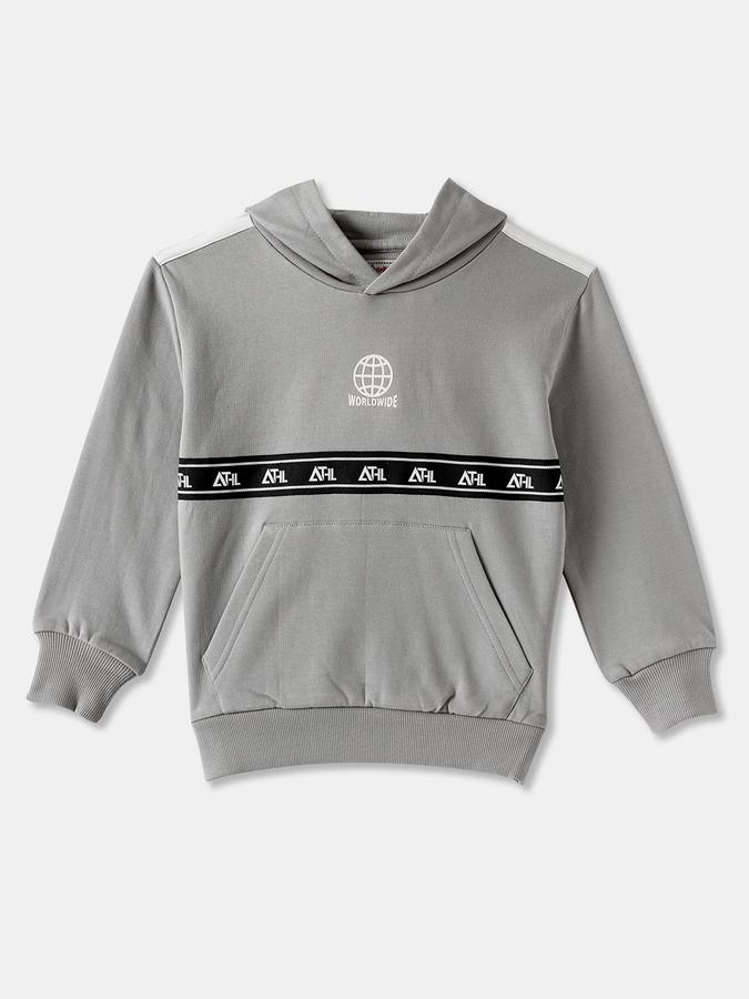 R&B Boys' Dark Grey Printed Jacket