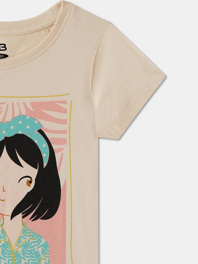 Girls Regular Fit Short Sleeve Crew Neck Graphic T-Shirt
