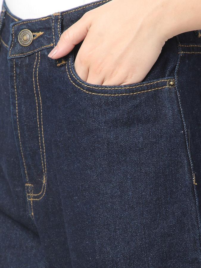 R&B Women Dark Blue Relaxed Fit Mid-Rise Jeans