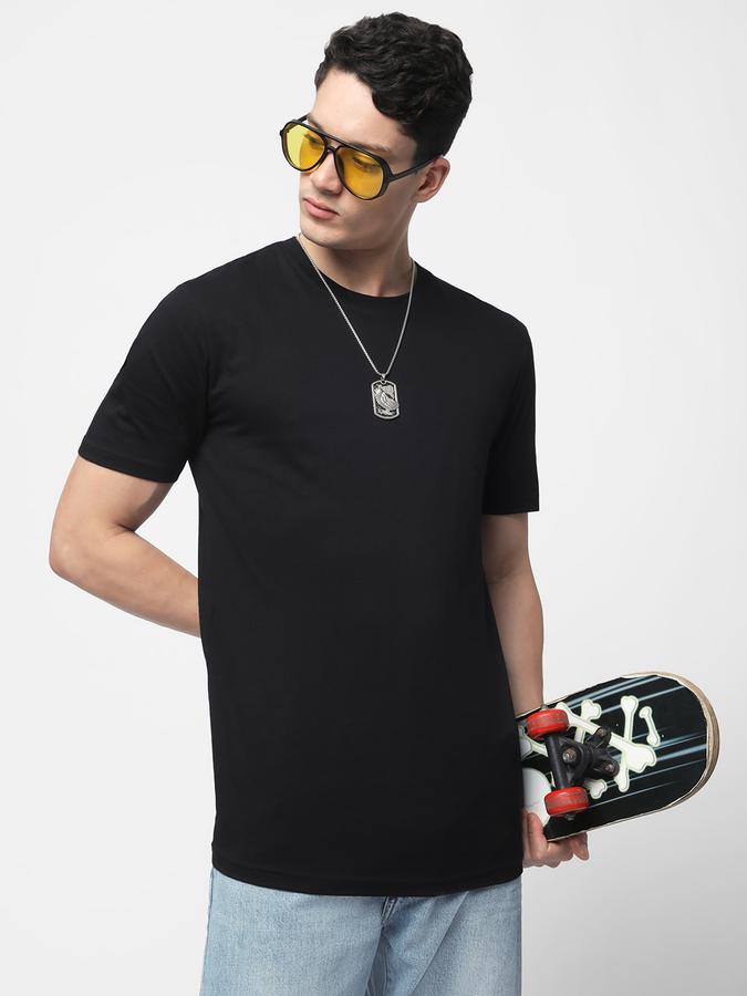 R&B MEN'S Solid T-Shirt with Crew Neck and Short Sleeves