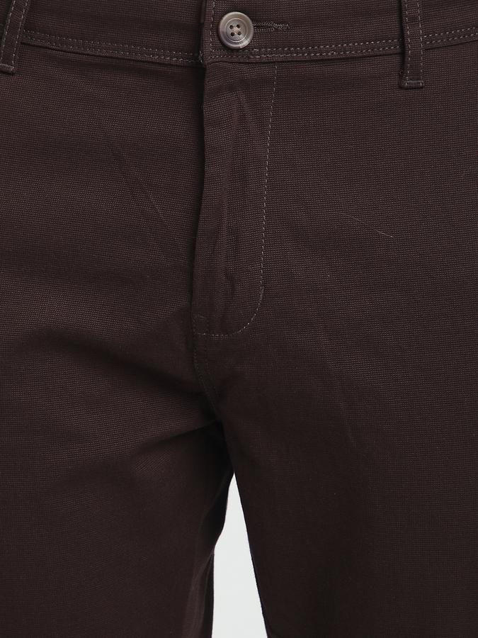 Men Cotton Slim Fit Flat Front Solid Trousers