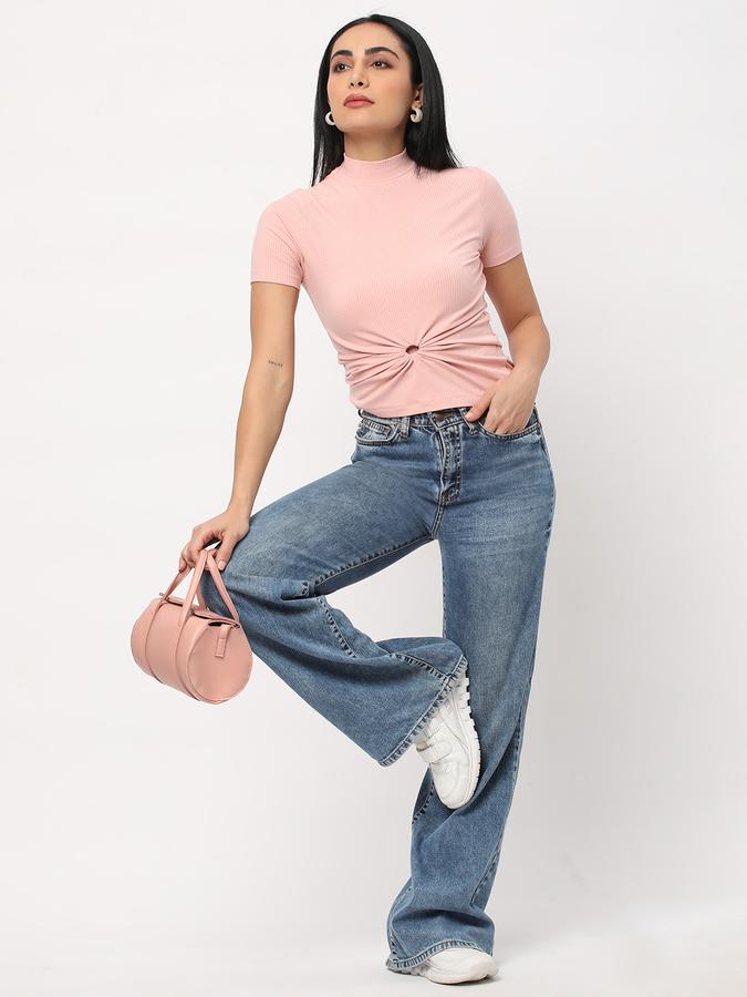 Women Ribbed Slim Fit Top image number 1