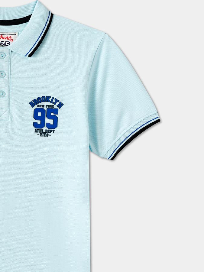 Boys Regular Fit Short Sleeve Polo Collar T-Shirt